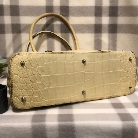 Dooney & Bourke yellow crocodile satchel handbag - Picture 4 of 7